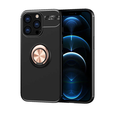 Apple iPhone 13 Pro Kılıf Zore Ravel Silikon Kapak Siyah-Rose Gold