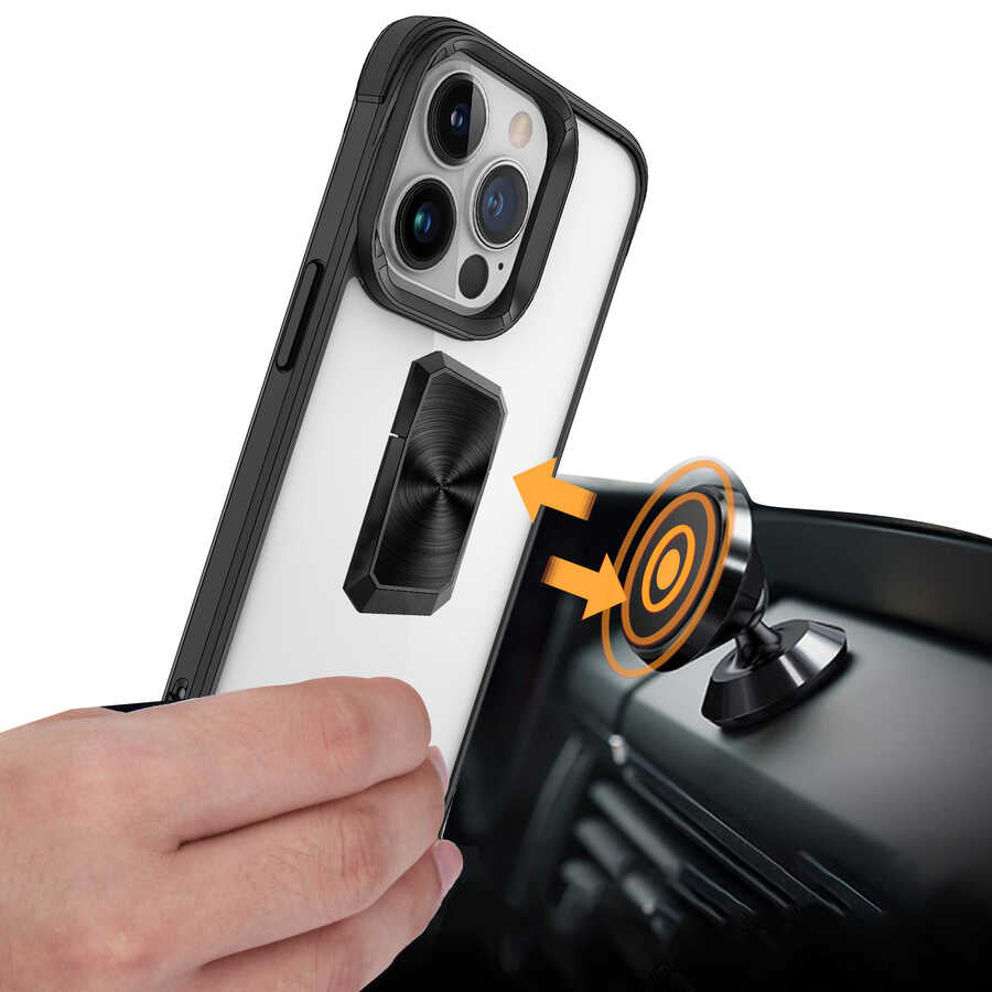 Apple iPhone 13 Pro Kılıf Zore V-Bax Kapak Siyah