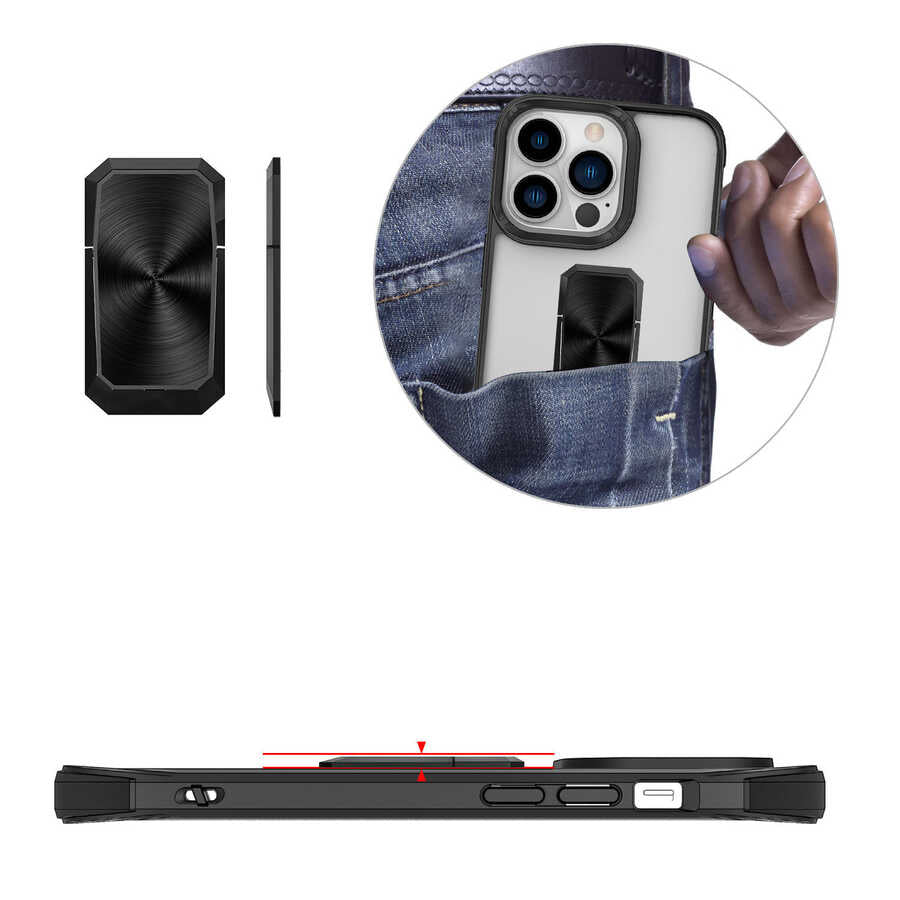 Apple iPhone 13 Pro Kılıf Zore V-Bax Kapak Siyah