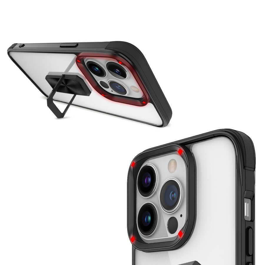 Apple iPhone 13 Pro Kılıf Zore V-Bax Kapak Siyah