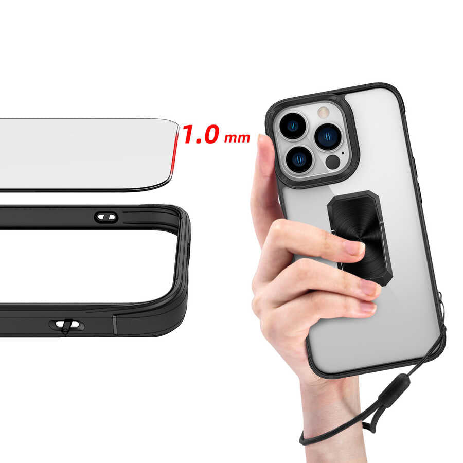 Apple iPhone 13 Pro Kılıf Zore V-Bax Kapak Siyah