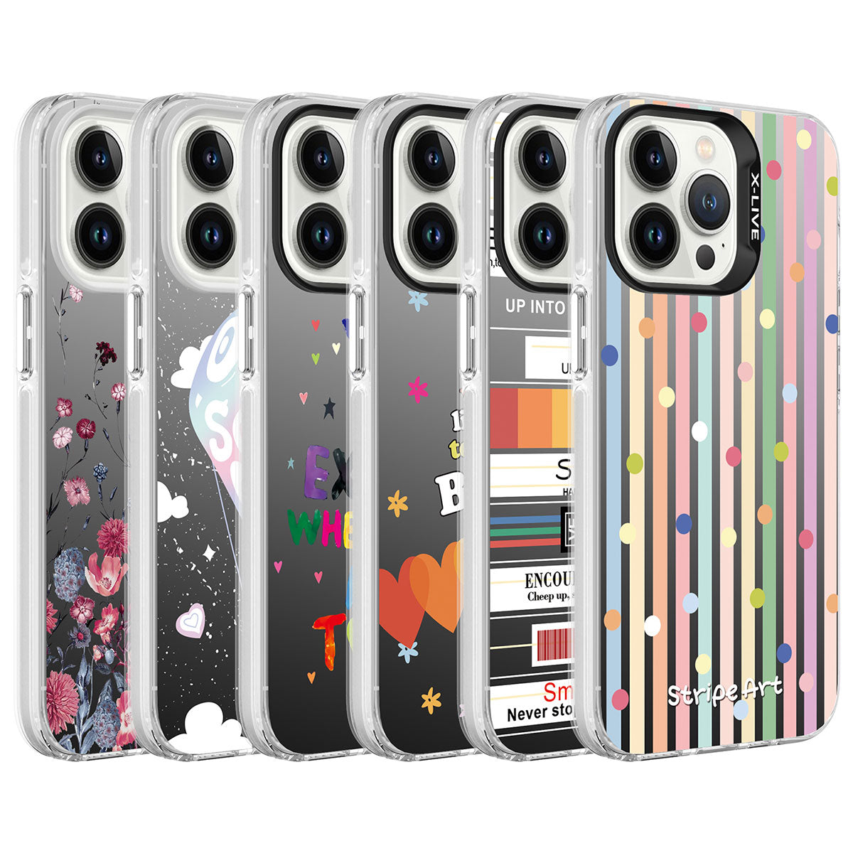 Apple iPhone 13 Pro Max Kılıf Desenli Zore Silver Sert Kapak Mottolar