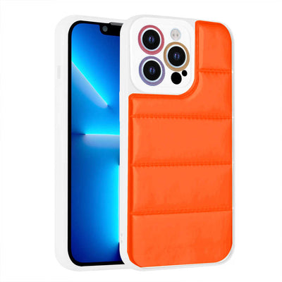 Apple iPhone 13 Pro Max Kılıf Kamera Korumalı Airbagli Renkli Zore Seksek Kapak Turuncu