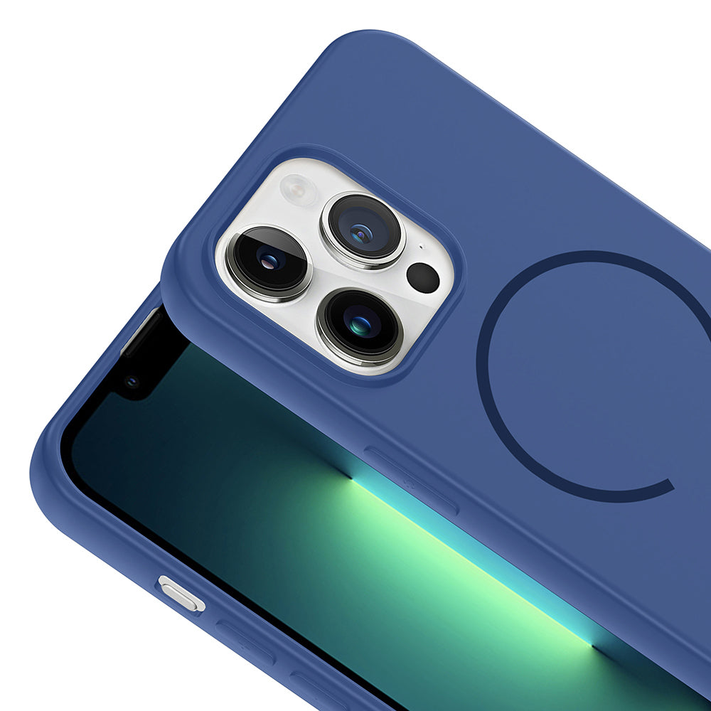 Apple iPhone 13 Pro Max Kılıf M-safe Şarj Özellikli Zore Meta Kapak Siyah