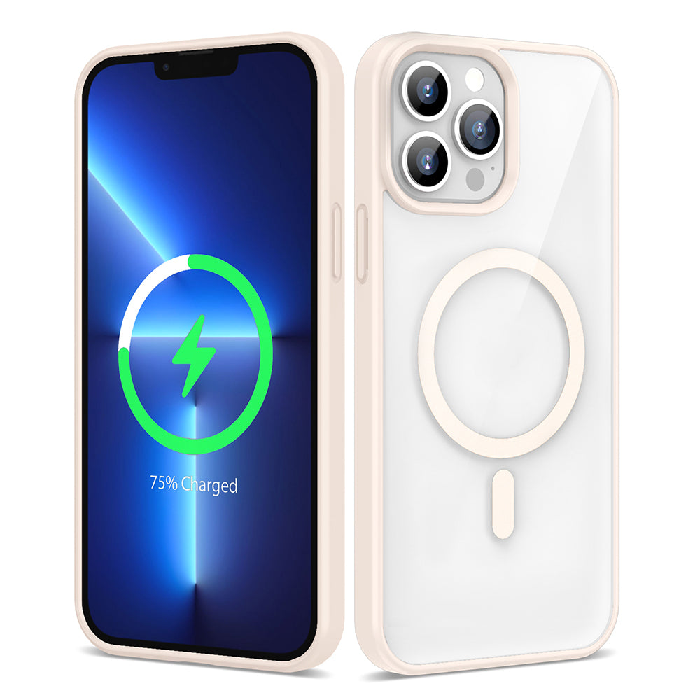 Apple iPhone 13 Pro Max Kılıf M-safe Wireless Şarj Özellikli Silikon Zore Ege Kapak Pembe