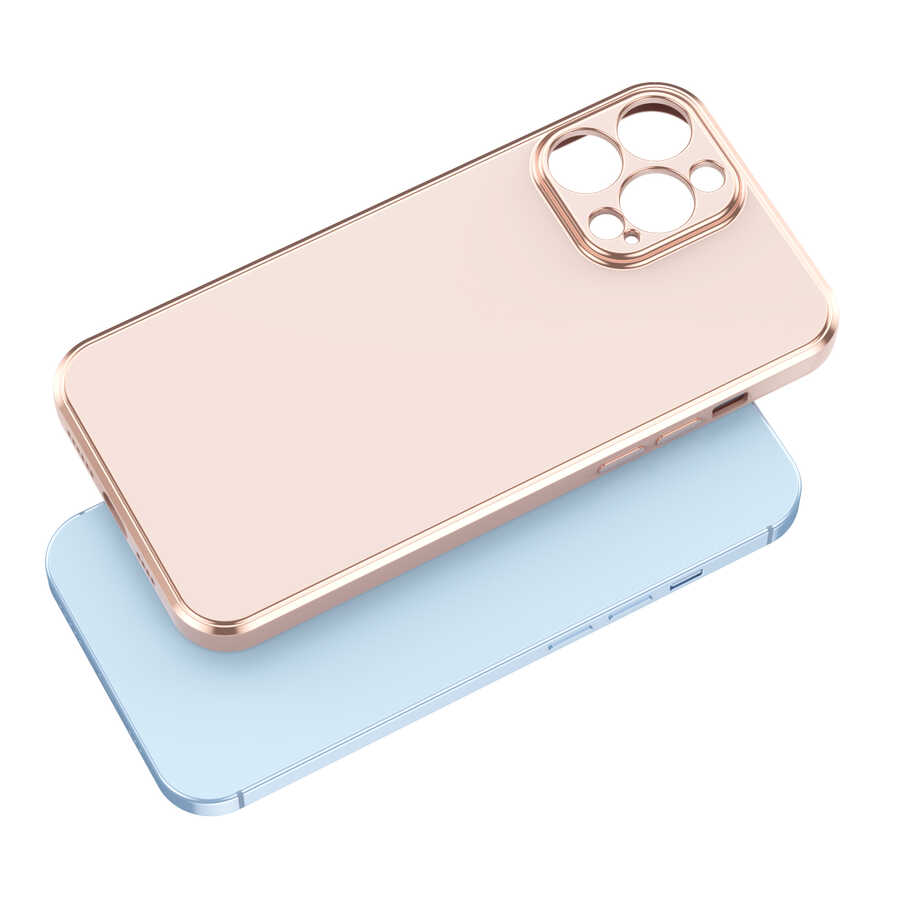 Apple iPhone 13 Pro Max Kılıf Zore Bark Kapak Rose Gold