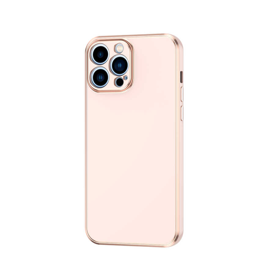 Apple iPhone 13 Pro Max Kılıf Zore Bark Kapak Rose Gold