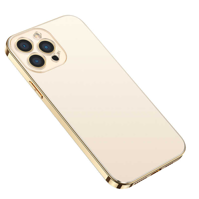 Apple iPhone 13 Pro Max Kılıf Zore Bobo Kapak Gold
