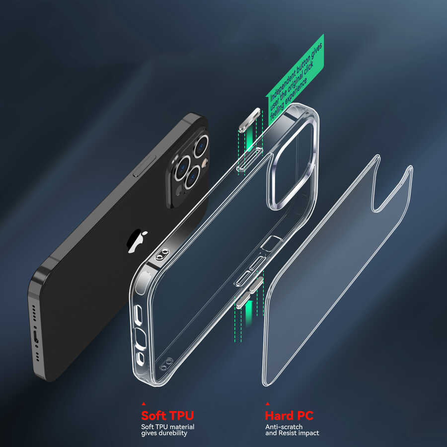 Apple iPhone 13 Pro Max Kılıf Zore Forst Kapak Renksiz