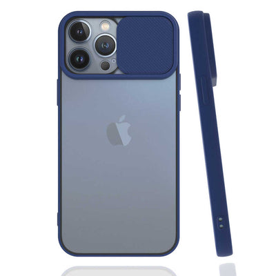Apple iPhone 13 Pro Max Kılıf Zore Lensi Kapak Lacivert