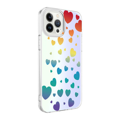 Apple iPhone 13 Pro Max Kılıf Zore M-Blue Desenli Kapak Heart No3