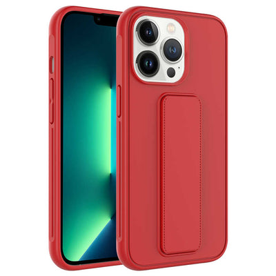 Apple iPhone 13 Pro Max Kılıf Zore Qstand Kapak Kırmızı