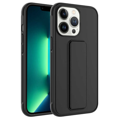 Apple iPhone 13 Pro Max Kılıf Zore Qstand Kapak Siyah