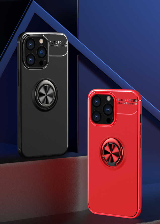 Apple iPhone 13 Pro Max Kılıf Zore Ravel Silikon Kapak Siyah-Mavi