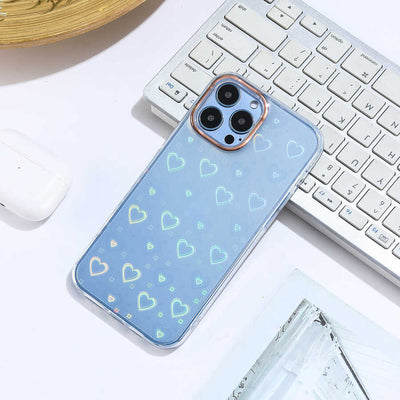 Apple iPhone 13 Pro Max Kılıf Zore Sidney Desenli Sert Kapak Heart No1