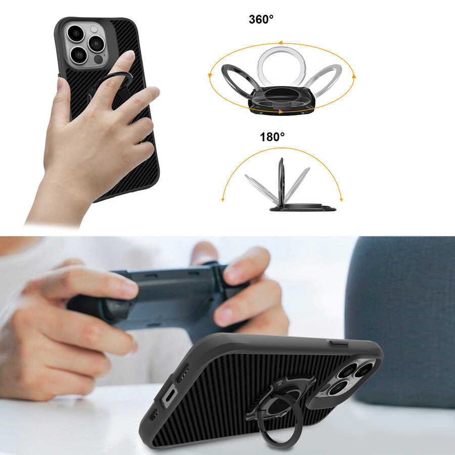 Apple iPhone 13 Pro Max Kılıf Zore Timo Kapak Siyah