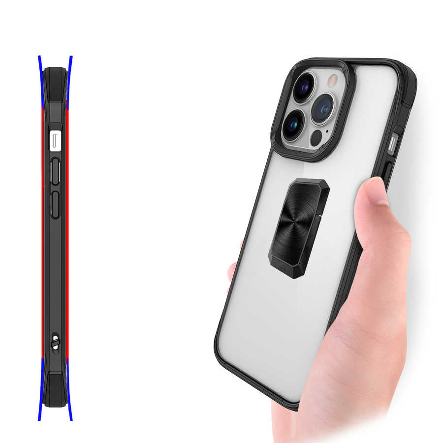 Apple iPhone 13 Pro Max Kılıf Zore V-Bax Kapak Siyah