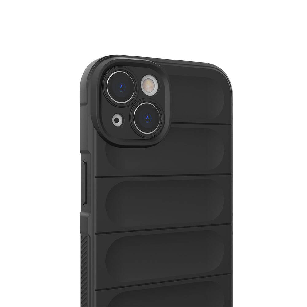 Apple iPhone 14 Kılıf Esnek TPU Oyuklu Arka Yüzey Tasarımlı Zore Etnik Silikon Kapak Lacivert