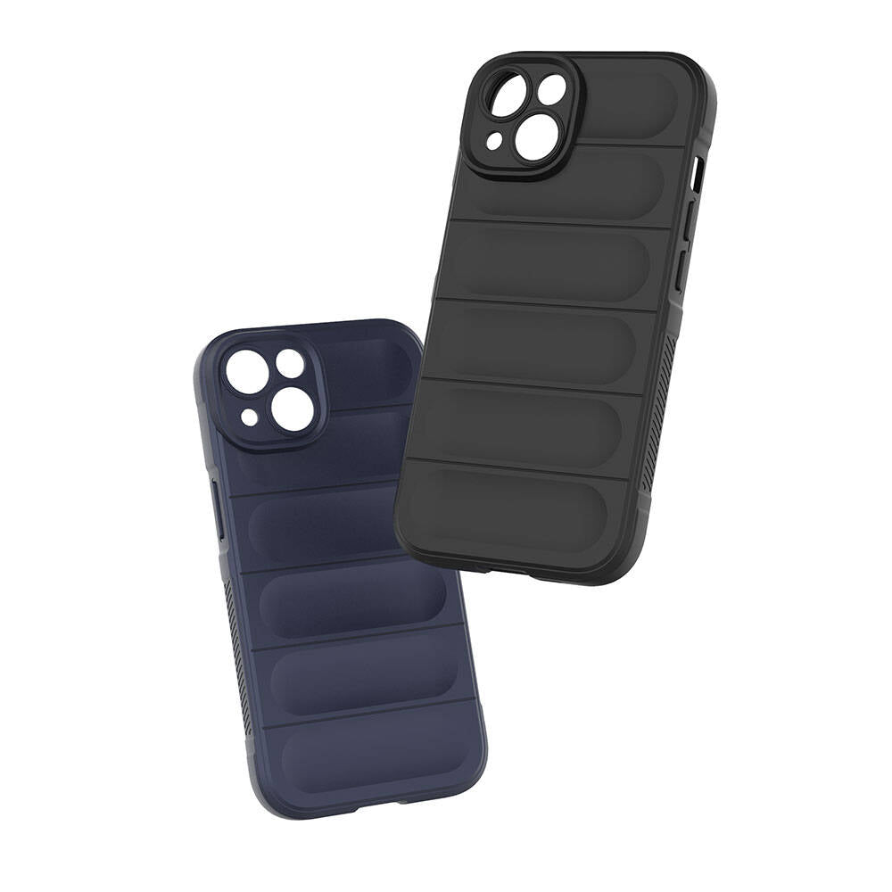 Apple iPhone 14 Kılıf Esnek TPU Oyuklu Arka Yüzey Tasarımlı Zore Etnik Silikon Kapak Lacivert