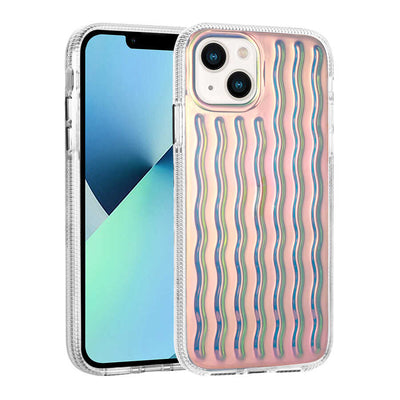 Apple iPhone 14 Kılıf Kabartmalı Dalga Tasarımlı Silikon Zore İsmira Kapak NO7