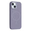 Apple iPhone 14 Kılıf M-Safe Şarj Özellikli Metal Kamera Çerçeveli Zore Edi Silikon Kapak Lavendery Gray