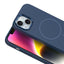 Apple iPhone 14 Kılıf M-Safe Şarj Özellikli Metal Kamera Çerçeveli Zore Edi Silikon Kapak Lavendery Gray