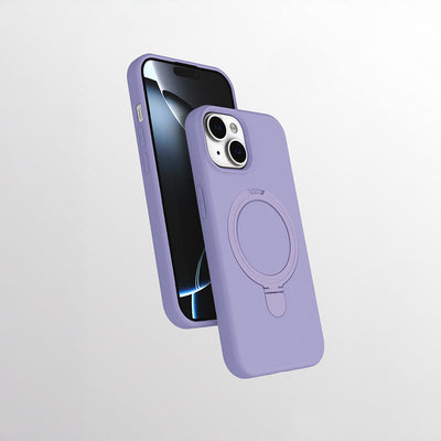 Apple iPhone 14 Kılıf M-safe Şarj Özellikli Standlı Zore Samara Kapak Siyah