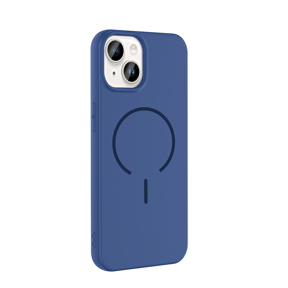 Apple iPhone 14 Kılıf M-safe Şarj Özellikli Zore Meta Kapak Kahverengi