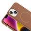 Apple iPhone 14 Kılıf M-safe Şarj Özellikli Zore Meta Kapak Kahverengi