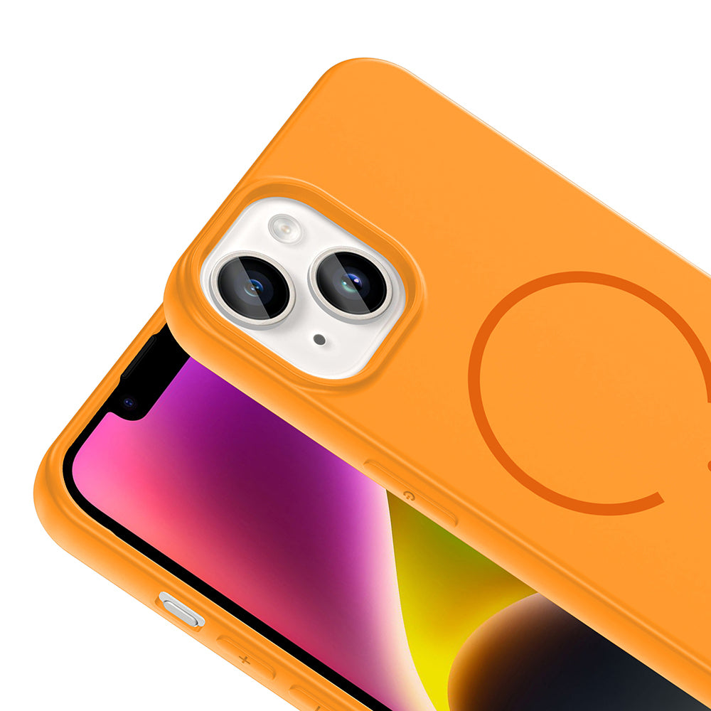 Apple iPhone 14 Kılıf M-safe Şarj Özellikli Zore Meta Kapak Siyah