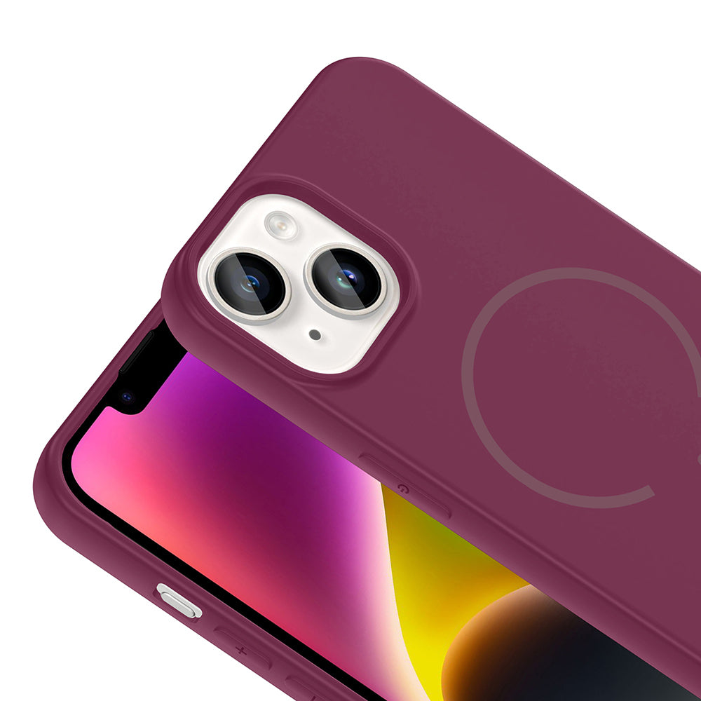 Apple iPhone 14 Kılıf M-safe Şarj Özellikli Zore Meta Kapak Lacivert