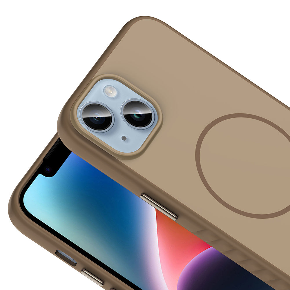 Apple iPhone 14 Kılıf M-safe Şarj Özellikli Zore Tea Kapak Siyah