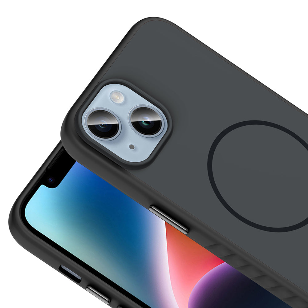 Apple iPhone 14 Kılıf M-safe Şarj Özellikli Zore Tea Kapak Lacivert