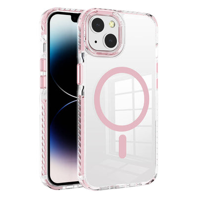 Apple iPhone 14 Kılıf M-safe Şarj Özellikli Airbagli Takılabilir Askı Aparatlı Zore Nana Kapak Pembe