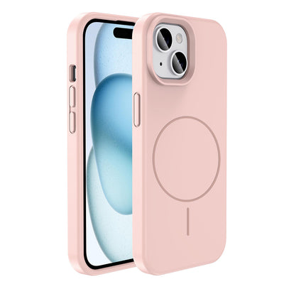 Apple iPhone 14 Kılıf M-safe Şarj Özellikli Sıvı Teknolojili Silinebilir Sert Zore Kivi Kapak Siyah