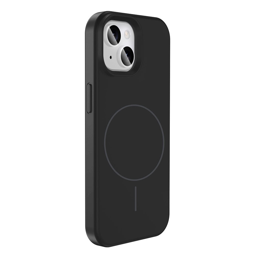 Apple iPhone 14 Kılıf M-safe Şarj Özellikli Sıvı Teknolojili Silinebilir Sert Zore Kivi Kapak Lacivert