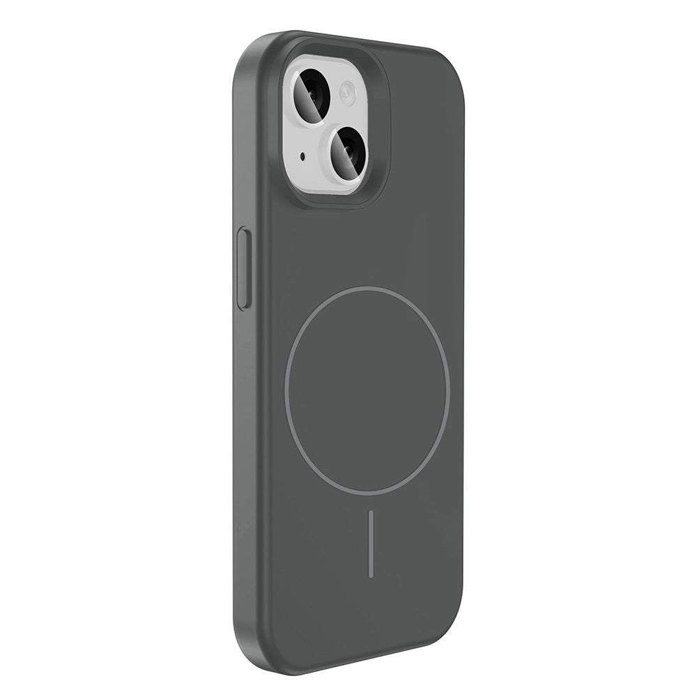 Apple iPhone 14 Kılıf M-safe Şarj Özellikli Sıvı Teknolojili Silinebilir Sert Zore Kivi Kapak Lavendery Gray