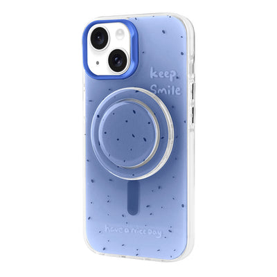 Apple iPhone 14 Kılıf M-safe Şarj Özellikli Tak-Çıkar Pop Soketli Zore Tiktok Kapak Mavi