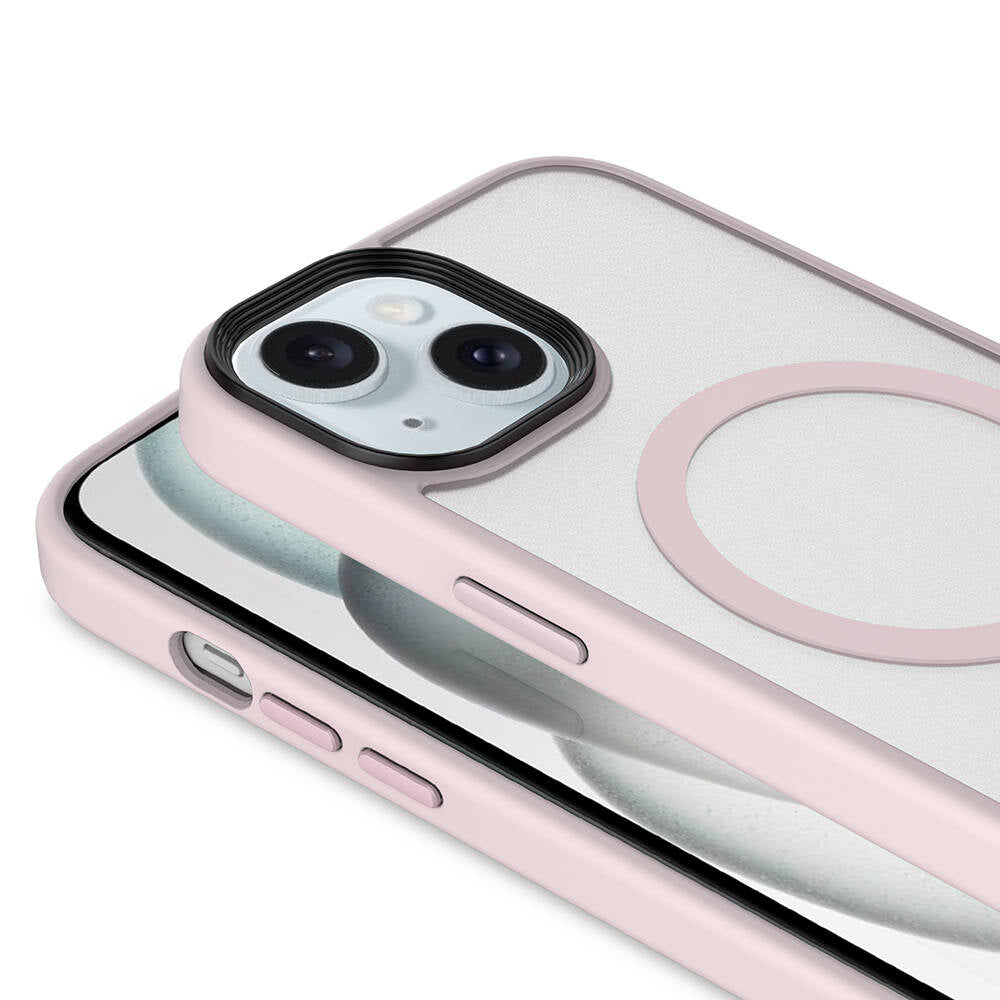 Apple iPhone 14 Kılıf Mat Arka Yüzey Wireless Şarj Özellikli Zore Flet M-safe Kapak Siyah