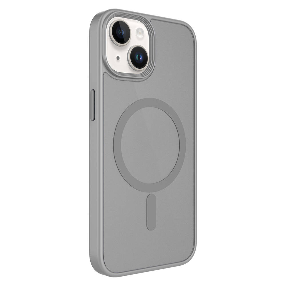 Apple iPhone 14 Kılıf Mat Arka Yüzey Wireless Şarj Özellikli Zore Flet M-safe Kapak Siyah