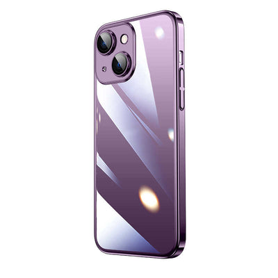 Apple iPhone 14 Kılıf Sert PC Renkli Çerçeveli Zore Riksos Kapak Derin Mor