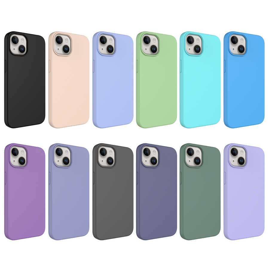 Apple iPhone 14 Kılıf Sıvı Teknolojili Silinebilir Sert Zore Kivi Kapak Turkuaz