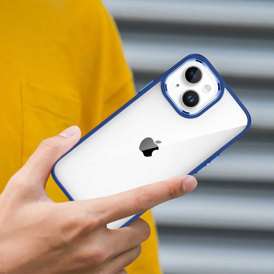 Apple iPhone 14 Kılıf Zore Flora Kapak Sierra Mavi