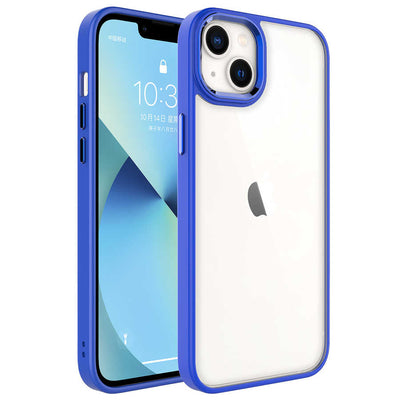 Apple iPhone 14 Kılıf Zore Krom Kapak Lacivert