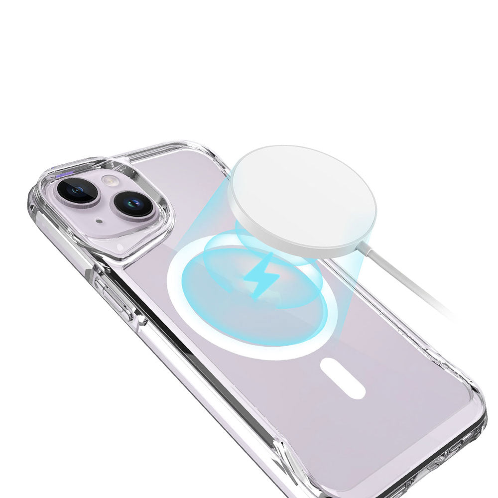 Apple iPhone 14 Kılıf Zore M-safe Şarj Özellikli T-Max M-safe Kapak Renksiz