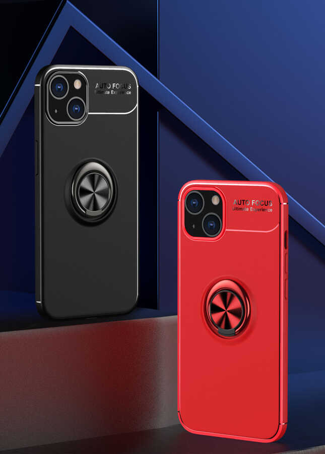 Apple iPhone 14 Kılıf Zore Ravel Silikon Kapak Siyah-Rose Gold