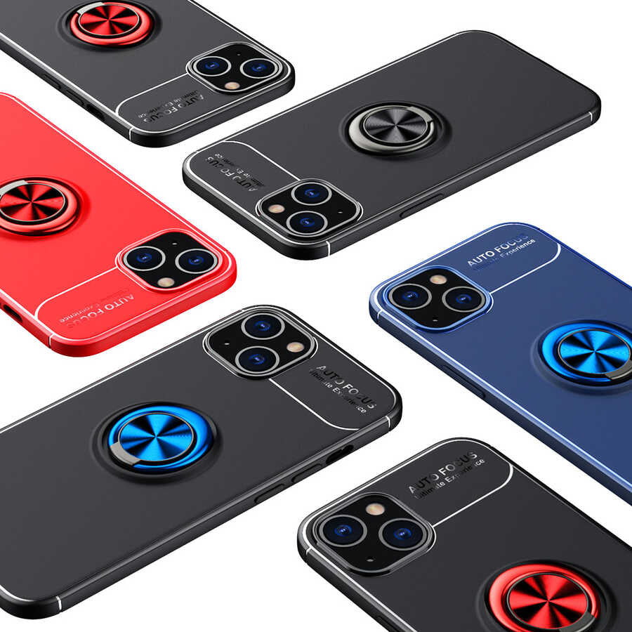 Apple iPhone 14 Kılıf Zore Ravel Silikon Kapak Siyah-Rose Gold