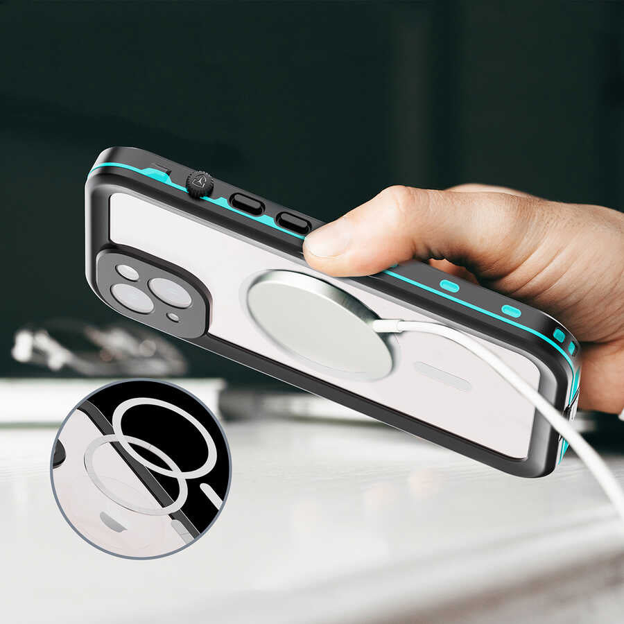 Apple iPhone 14 Plus Kılıf 1-1 Su Geçirmez Kılıf Siyah