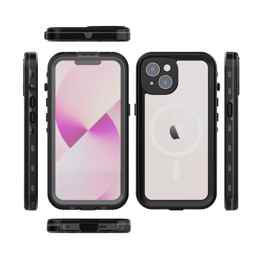 Apple iPhone 14 Plus Kılıf 1-1 Su Geçirmez Kılıf Siyah