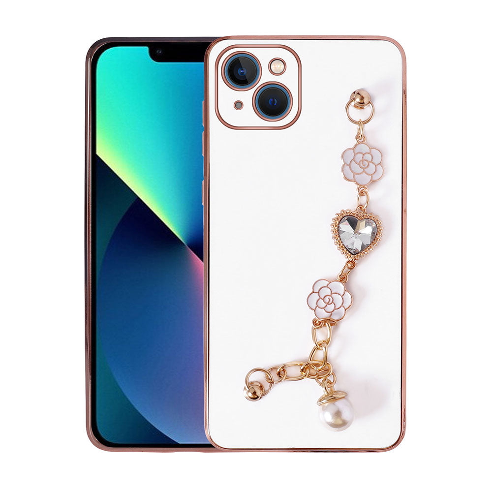 Apple iPhone 14 Plus Kılıf El Tutamaçlı Kamera Korumalı Zore Taka Silikon Kapak Beyaz